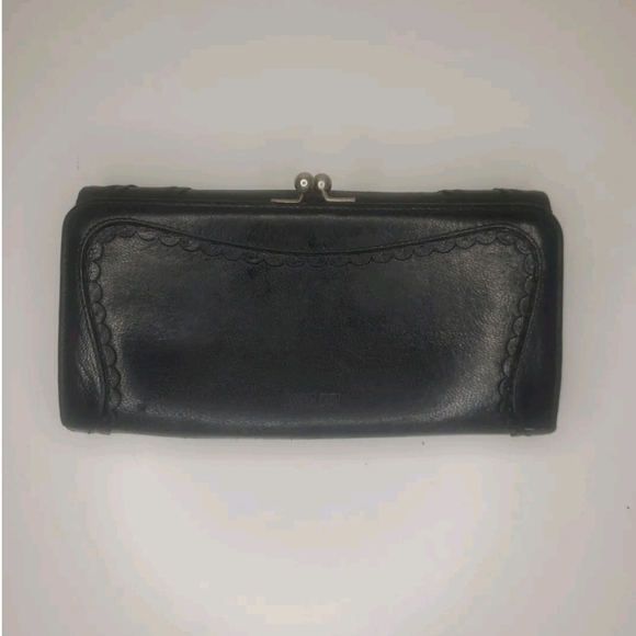 ANNA SUI Rose Cluth Wallet Genuine Cowhide Leather Rhinestone Bill Fold Japan - Picture 4 of 14